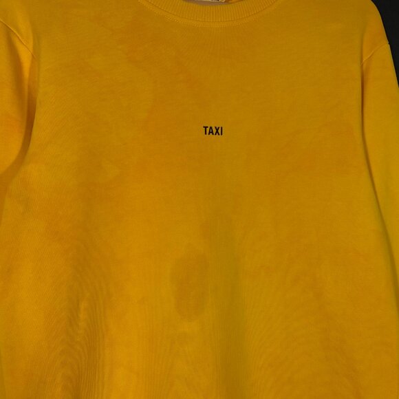 HELMUT LANG AW18/19 TAXI French Terry Crewneck Sweatshirt Yellow men's size M - Picture 3 of 9